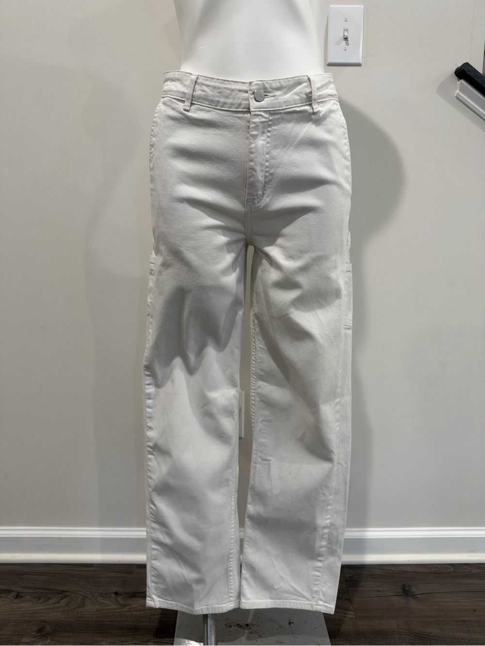 Carhartt womens WIP Pierce White cargo pants cream white size 26